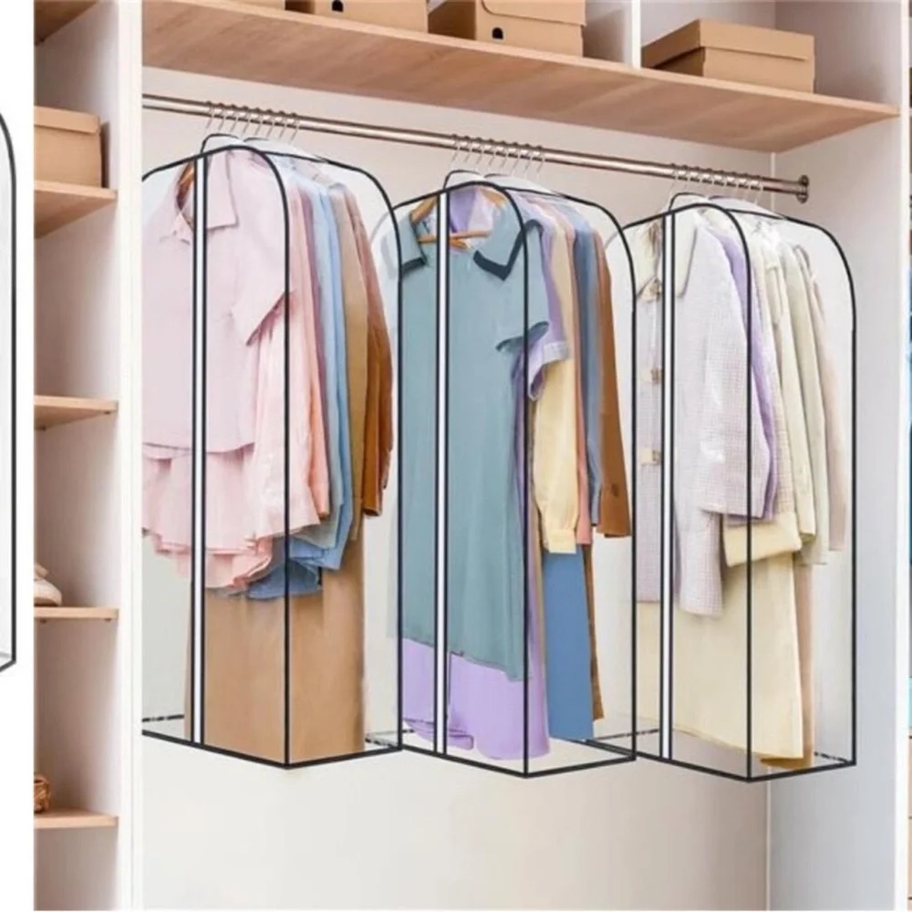 Clear Garment Bags 6 Pack Clothes Storage Dustproof Zipper Closet Coat Dress Sui